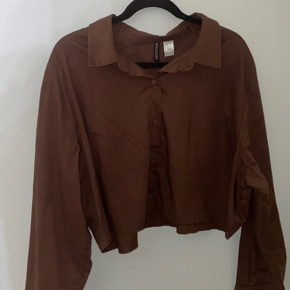DIVIDED Brown Button Down (XL)